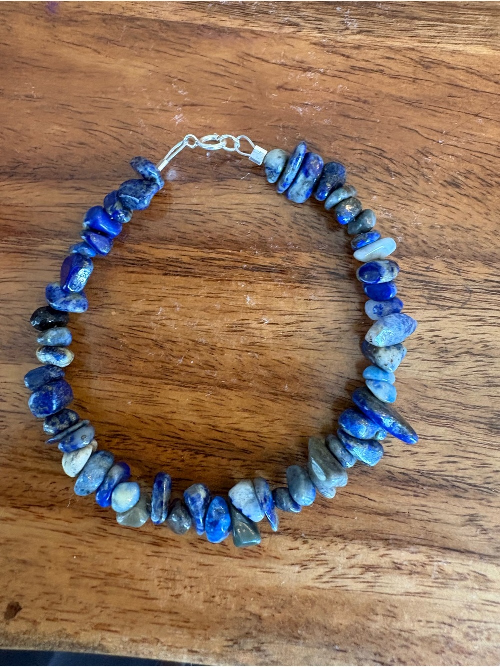 Lapis Lazuli Chip Bracelet - Sterling Silver Clasp